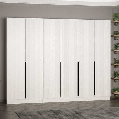 Asir Dulap din pal, cu 6 usi, Noah 8257 Alb, l270xA35xH210 cm