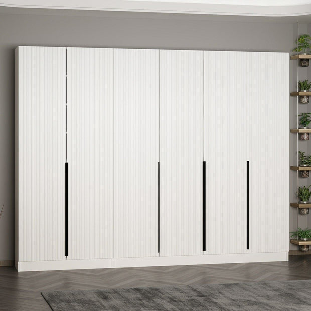 Asir Dulap din pal, cu 6 usi, Noah 8257 Alb, l270xA35xH210 cm