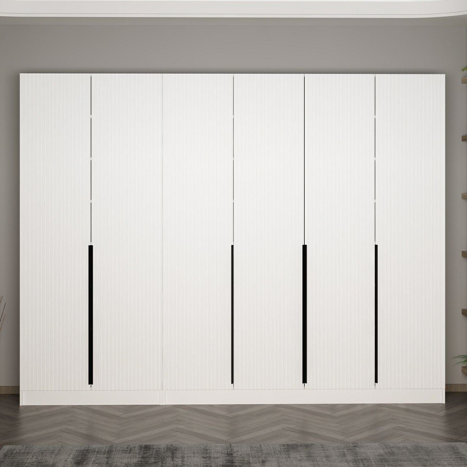 Asir Dulap din pal, cu 6 usi, Noah 8257 Alb, l270xA35xH210 cm