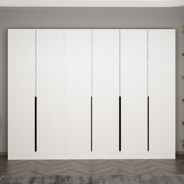 Asir Dulap din pal, cu 6 usi, Noah 8257 Alb, l270xA35xH210 cm