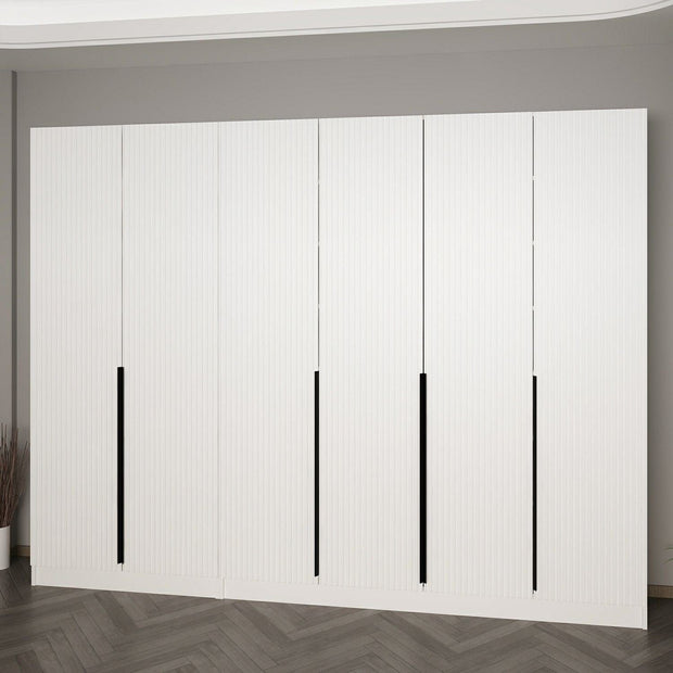 Dulap din pal, cu 6 usi, Noah 8257 Alb, l270xA35xH210 cm (2)