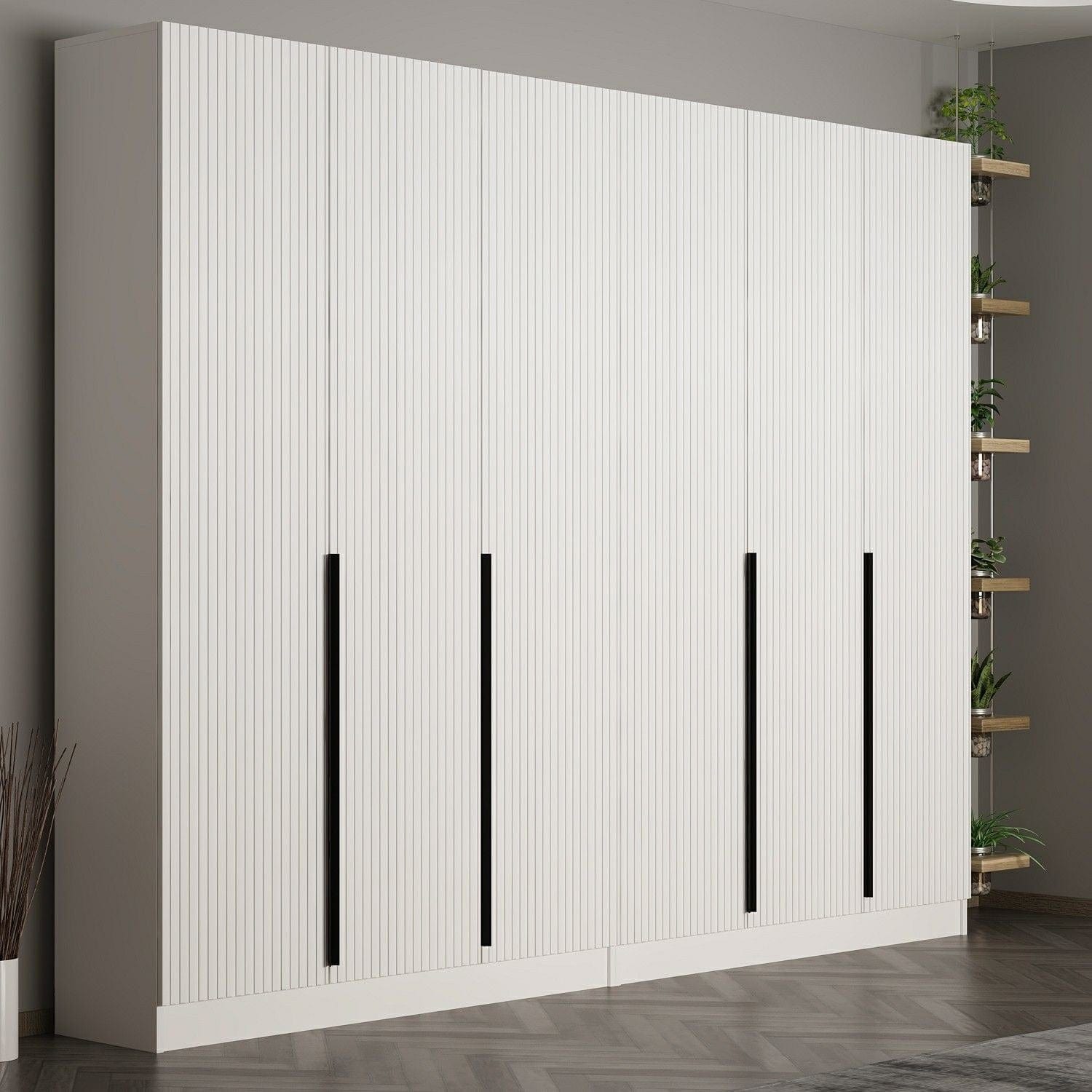 Asir Dulap din pal, cu 6 usi, Noah 8258 Alb, l270xA35xH210 cm