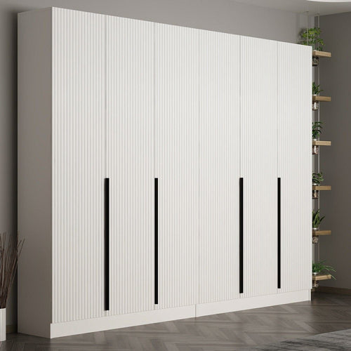 Asir Dulap din pal, cu 6 usi, Noah 8258 Alb, l270xA35xH210 cm