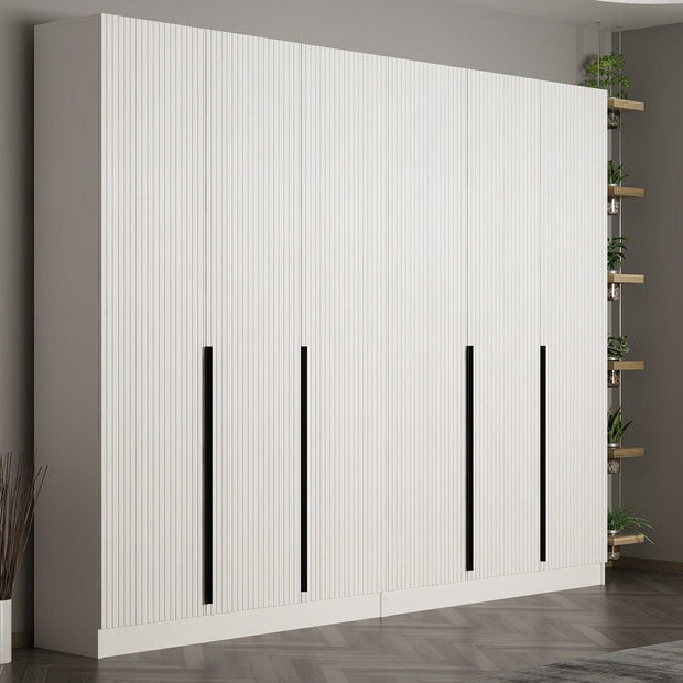 Asir Dulap din pal, cu 6 usi, Noah 8258 Alb, l270xA35xH210 cm