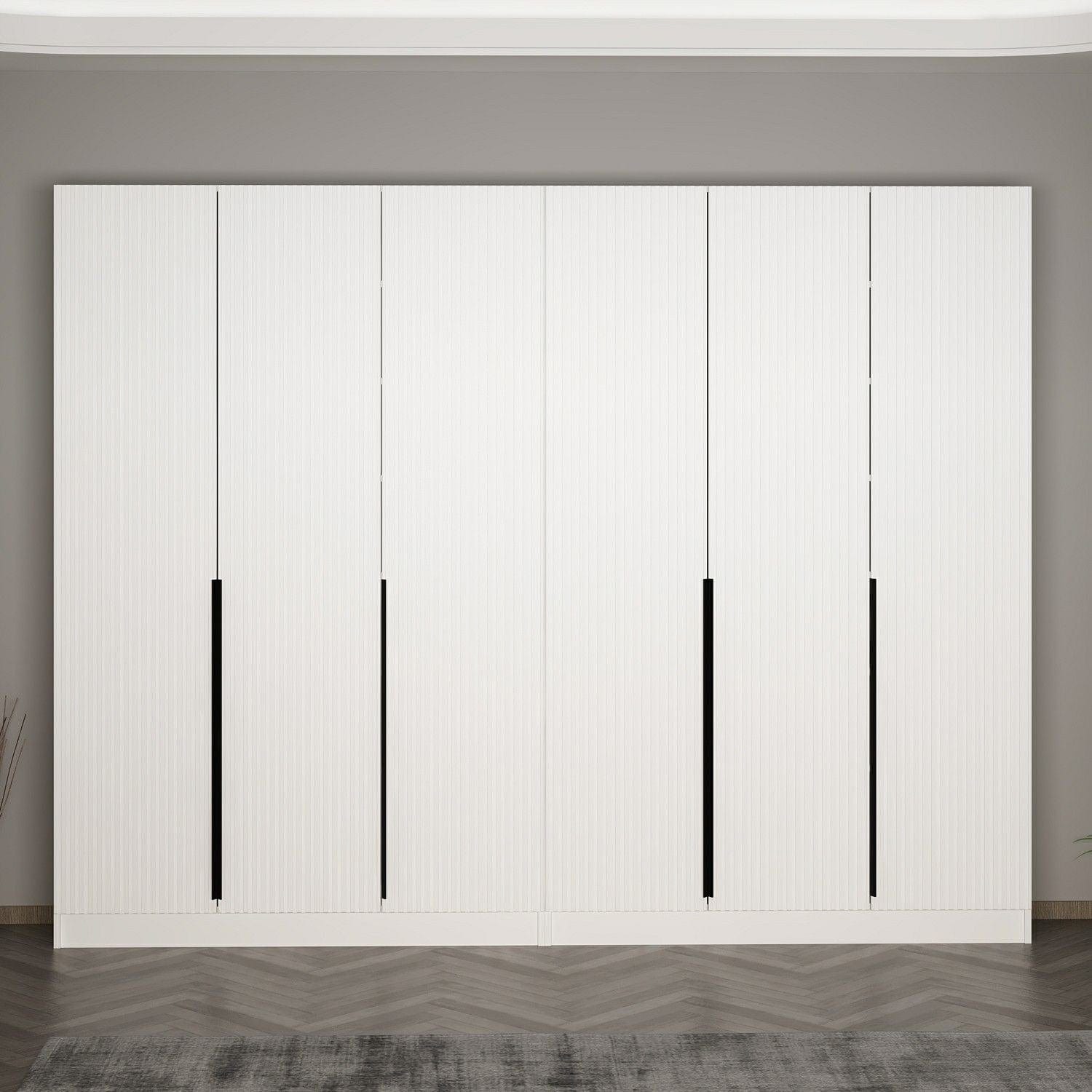 Asir Dulap din pal, cu 6 usi, Noah 8258 Alb, l270xA35xH210 cm