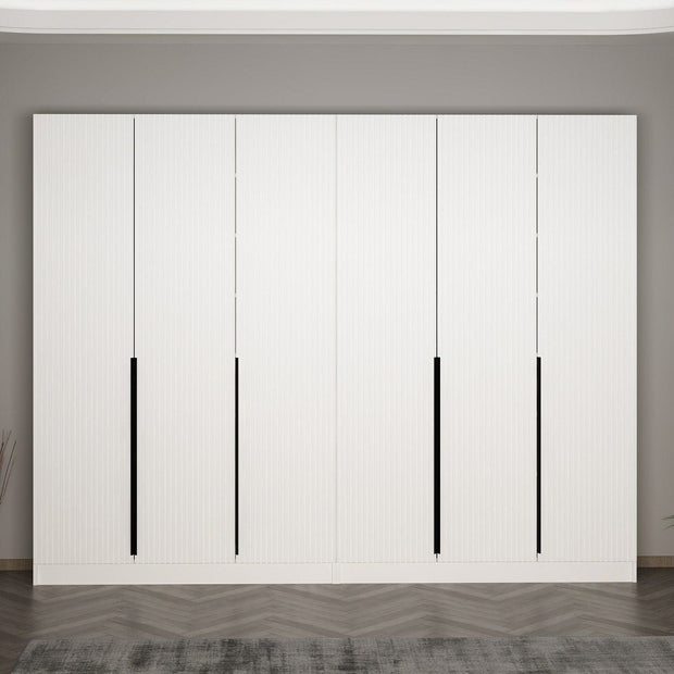 Asir Dulap din pal, cu 6 usi, Noah 8258 Alb, l270xA35xH210 cm