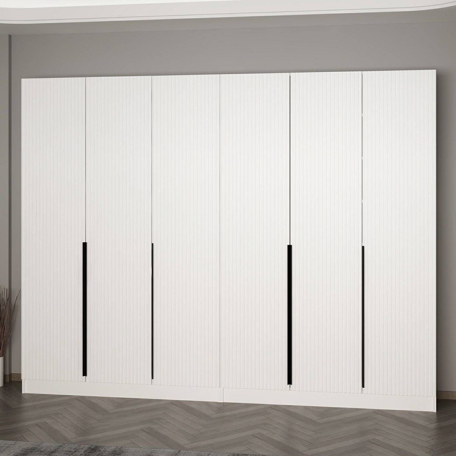 Asir Dulap din pal, cu 6 usi, Noah 8258 Alb, l270xA35xH210 cm