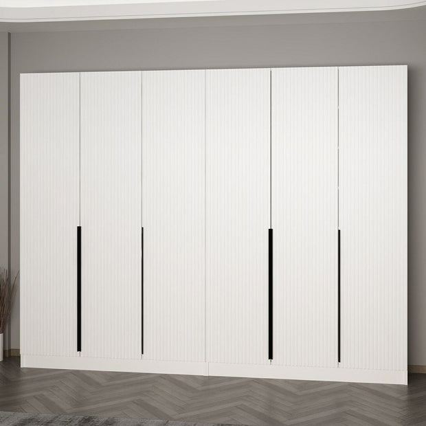 Asir Dulap din pal, cu 6 usi, Noah 8258 Alb, l270xA35xH210 cm