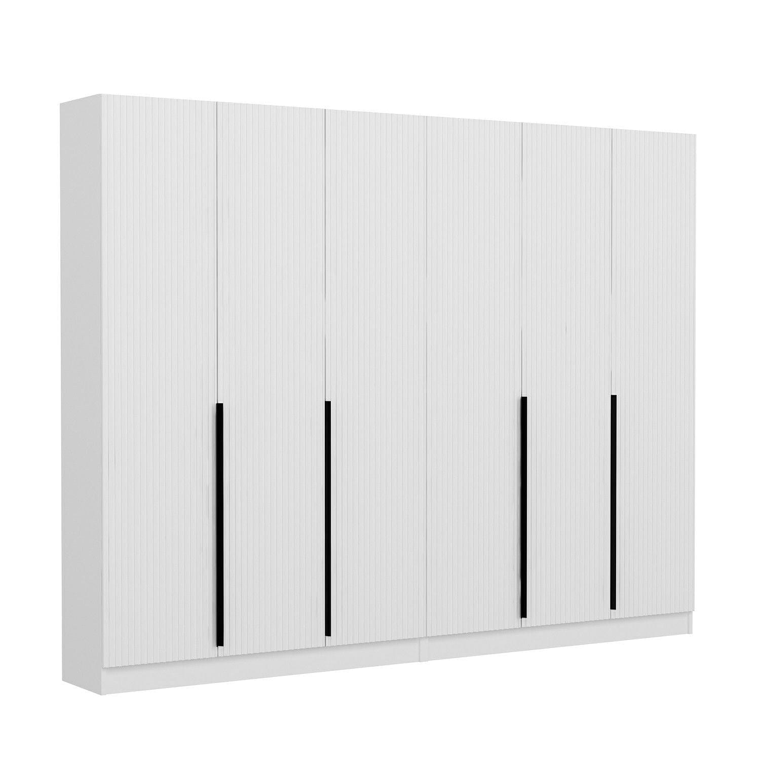 Asir Dulap din pal, cu 6 usi, Noah 8258 Alb, l270xA35xH210 cm