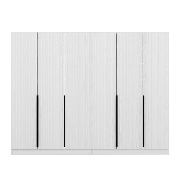 Asir Dulap din pal, cu 6 usi, Noah 8258 Alb, l270xA35xH210 cm