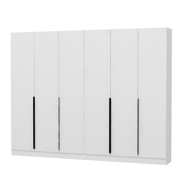 Asir Dulap din pal, cu 6 usi, Noah 8258 Alb, l270xA35xH210 cm