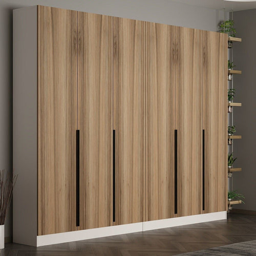 Dulap din pal, cu 6 usi, Noah 8280 Nuc, l270xA35xH210 cm