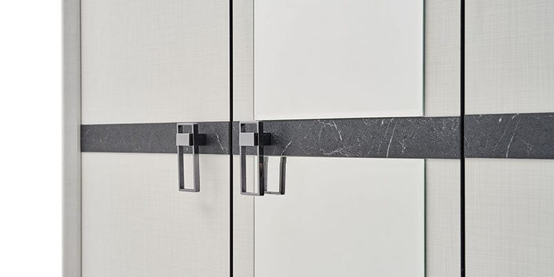 Dogtas Dulap din pal cu 6 usi si oglinda, Arora Koton Gri Deschis, l272,8xA62,4xH218,7 cm