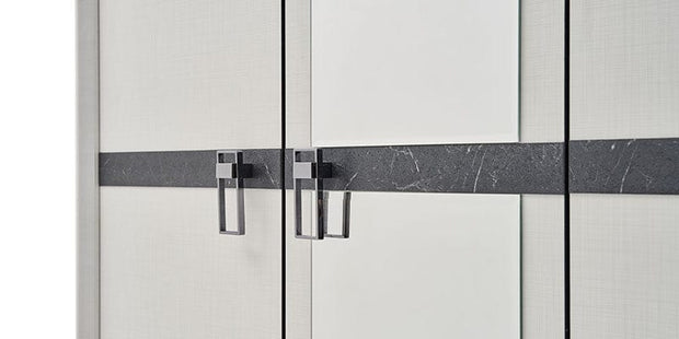 Dogtas Dulap din pal cu 6 usi si oglinda, Arora Koton Gri Deschis, l272,8xA62,4xH218,7 cm