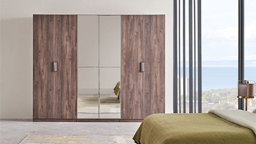 Dogtas Dulap din pal cu 6 usi si oglinda, Piero Nuc, l268xA59,6xH218,7 cm