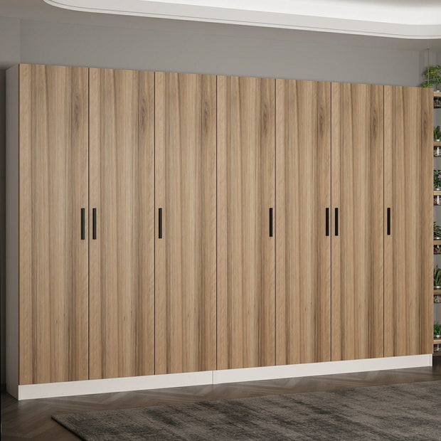 Dulap din pal, cu 7 usi, Noah 8227 Nuc, l315xA35xH210 cm