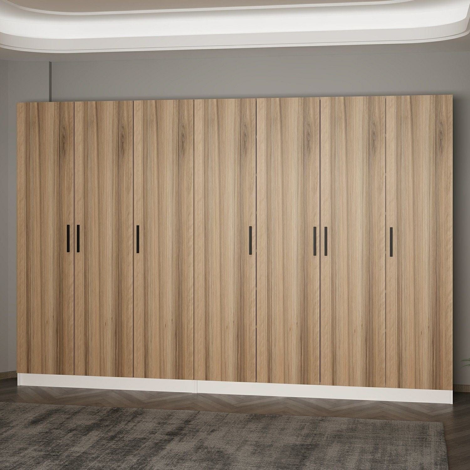 Dulap din pal, cu 7 usi, Noah 8227 Nuc, l315xA35xH210 cm (2)