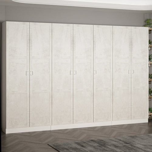 Asir Dulap din pal, cu 7 usi, Noah 8237 Alb, l315xA35xH210 cm