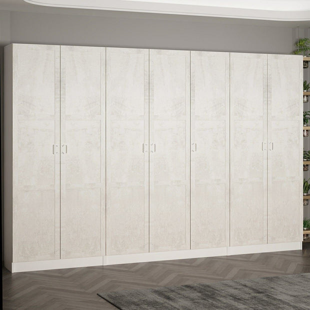 Asir Dulap din pal, cu 7 usi, Noah 8237 Alb, l315xA35xH210 cm