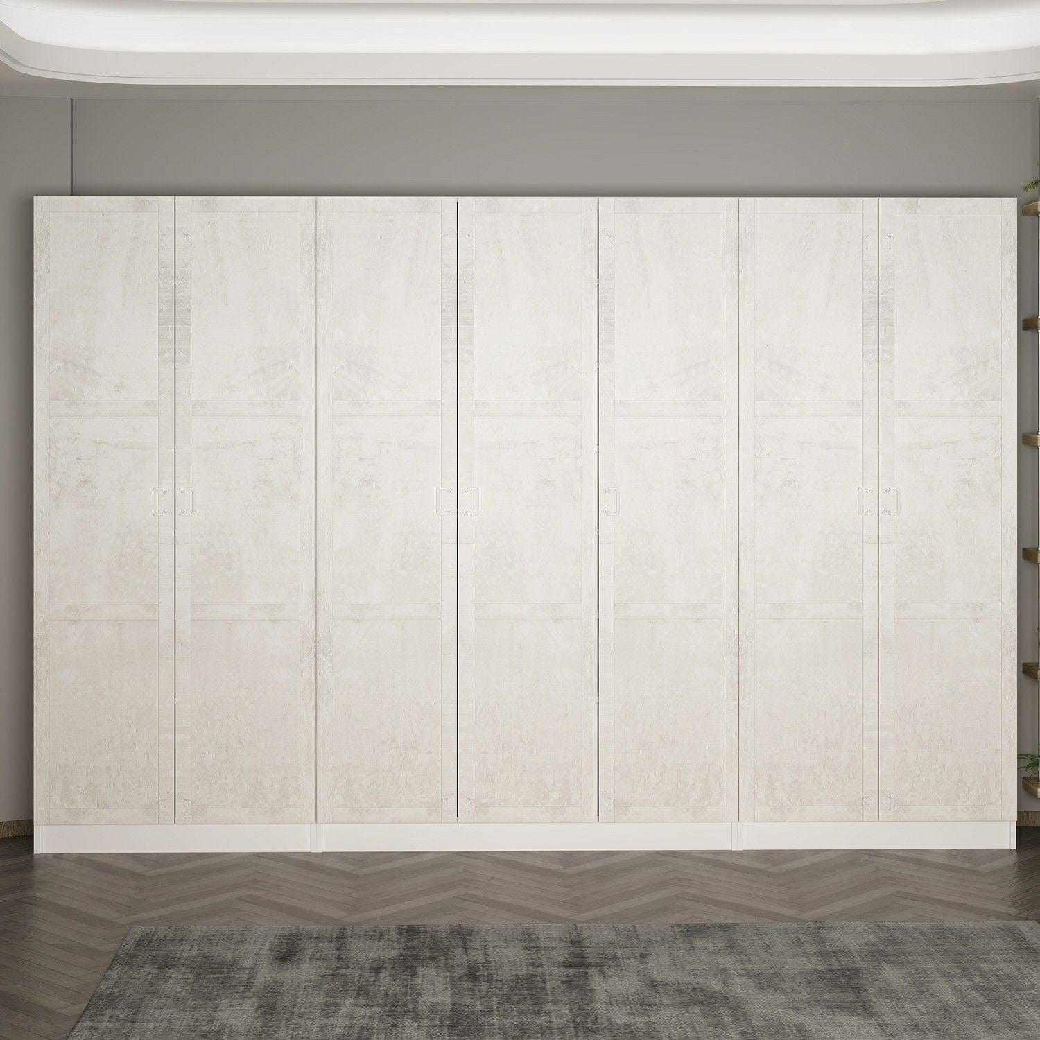 Dulap din pal, cu 7 usi, Noah 8237 Alb, l315xA35xH210 cm (1)