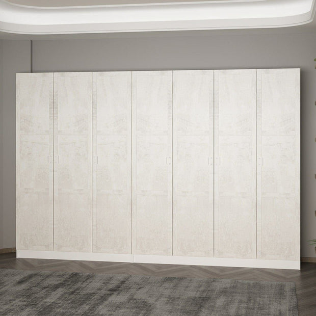 Asir Dulap din pal, cu 7 usi, Noah 8238 Alb, l315xA35xH210 cm