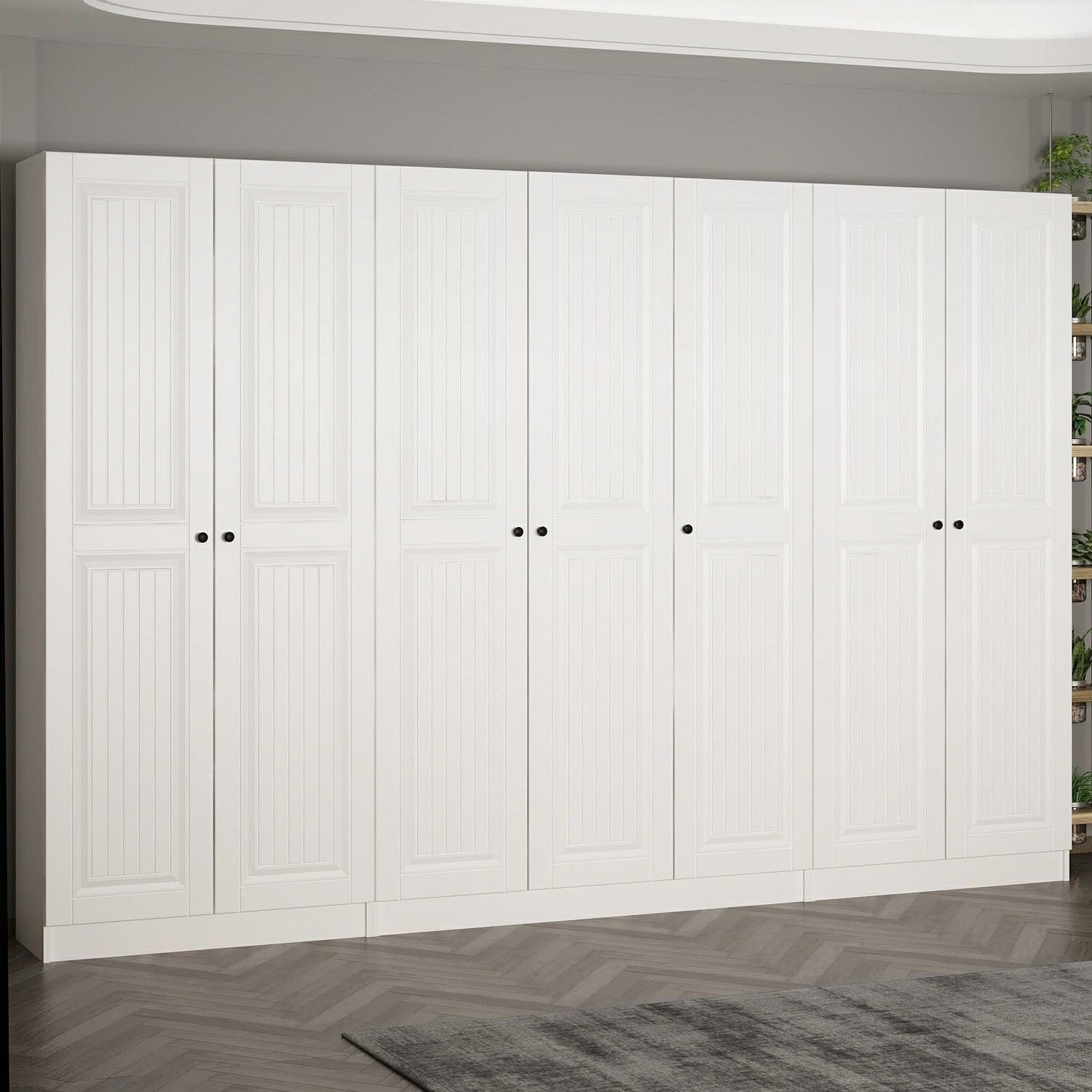 Asir Dulap din pal, cu 7 usi, Noah 8248 Alb, l315xA35xH210 cm