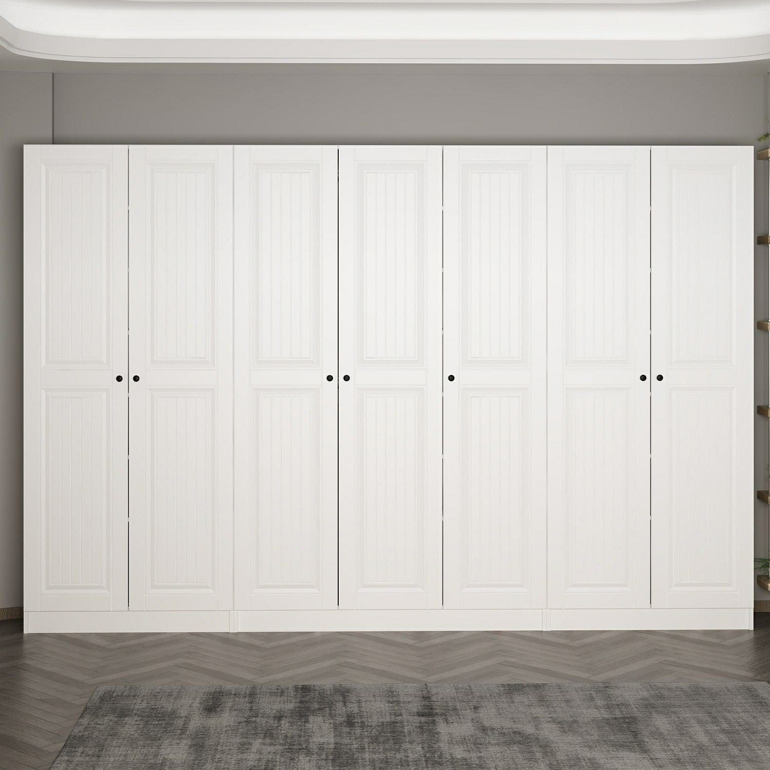 Asir Dulap din pal, cu 7 usi, Noah 8248 Alb, l315xA35xH210 cm