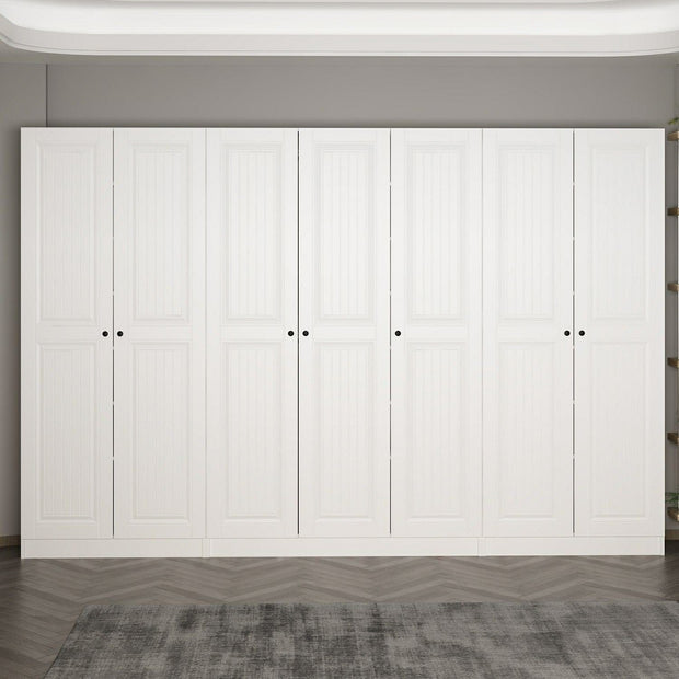 Asir Dulap din pal, cu 7 usi, Noah 8248 Alb, l315xA35xH210 cm