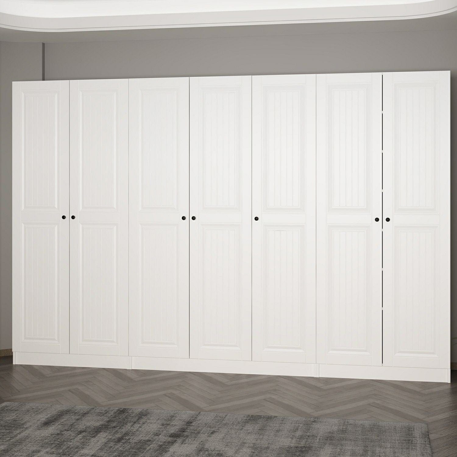 Asir Dulap din pal, cu 7 usi, Noah 8248 Alb, l315xA35xH210 cm