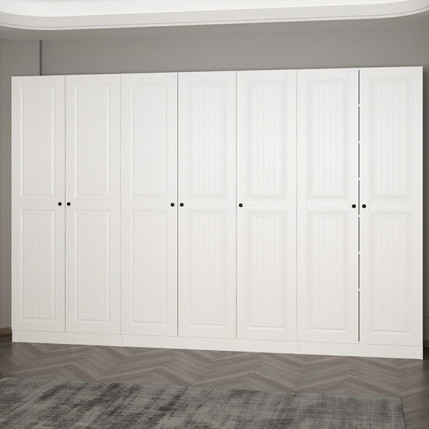 Asir Dulap din pal, cu 7 usi, Noah 8248 Alb, l315xA35xH210 cm