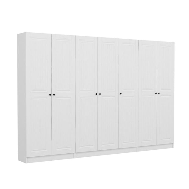 Asir Dulap din pal, cu 7 usi, Noah 8248 Alb, l315xA35xH210 cm