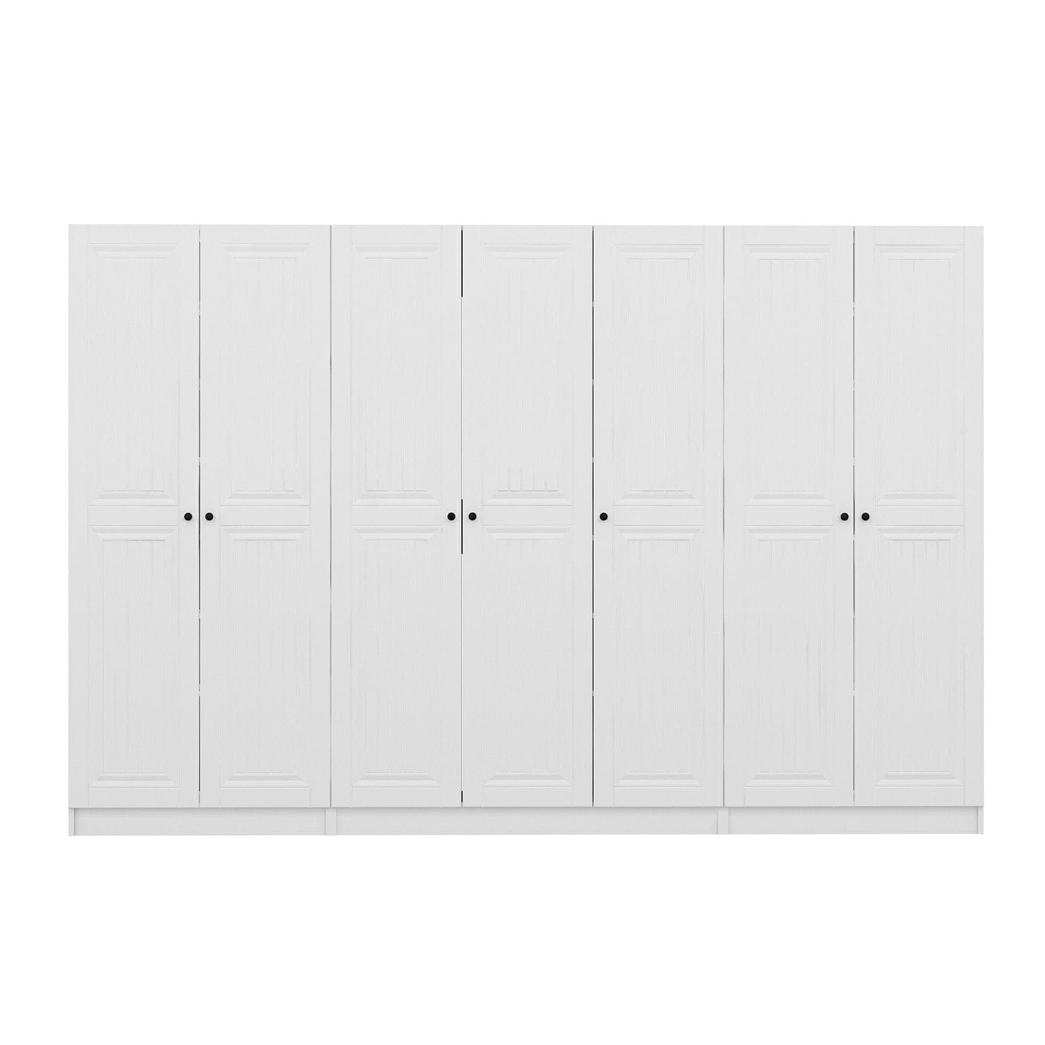 Asir Dulap din pal, cu 7 usi, Noah 8248 Alb, l315xA35xH210 cm