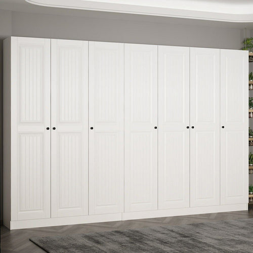 Dulap din pal, cu 7 usi, Noah 8249 Alb, l315xA35xH210 cm