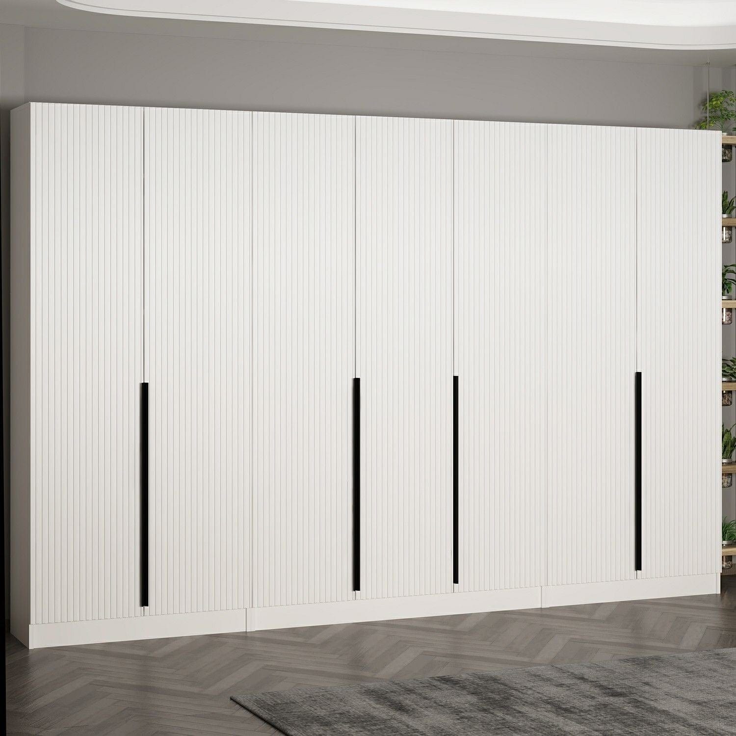 Dulap din pal, cu 7 usi, Noah 8259 Alb, l315xA35xH210 cm