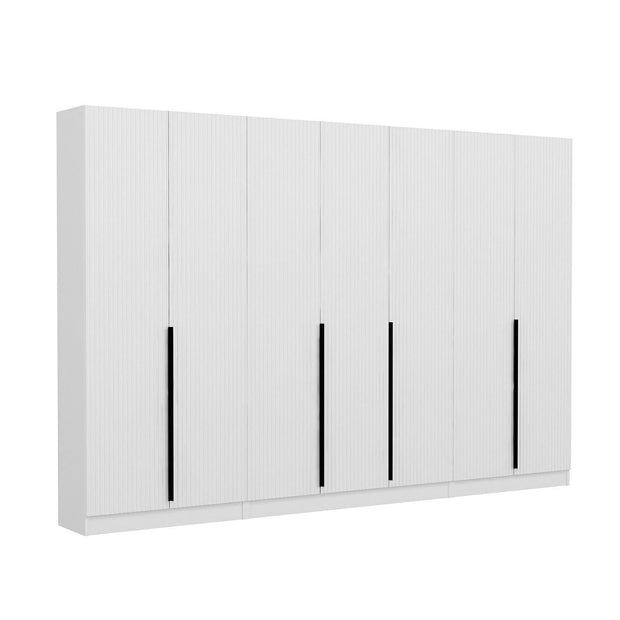 Dulap din pal, cu 7 usi, Noah 8259 Alb, l315xA35xH210 cm (3)