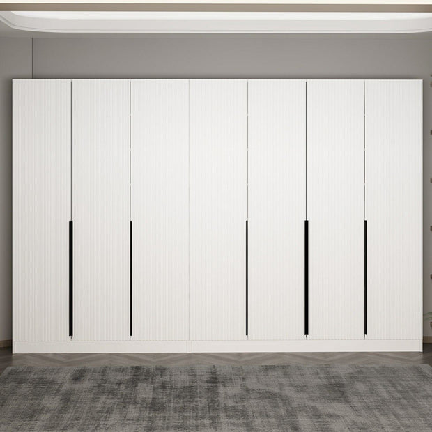 Dulap din pal, cu 7 usi, Noah 8260 Alb, l315xA35xH210 cm (1)