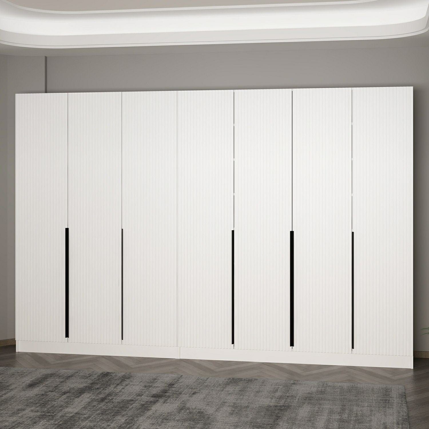 Dulap din pal, cu 7 usi, Noah 8260 Alb, l315xA35xH210 cm (2)