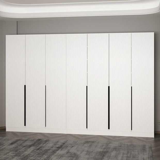 Dulap din pal, cu 7 usi, Noah 8260 Alb, l315xA35xH210 cm (2)