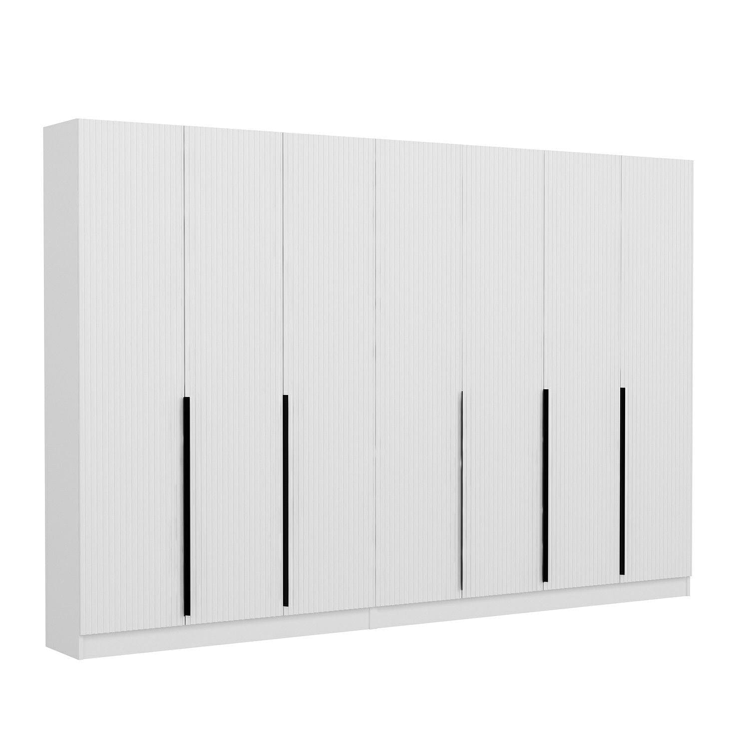 Dulap din pal, cu 7 usi, Noah 8260 Alb, l315xA35xH210 cm (3)