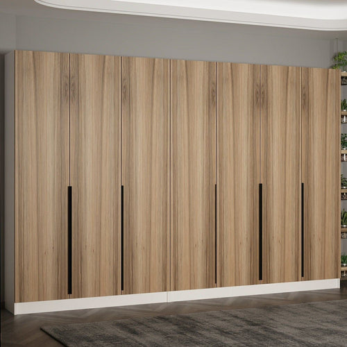 Dulap din pal, cu 7 usi, Noah 8282 Nuc, l315xA35xH210 cm