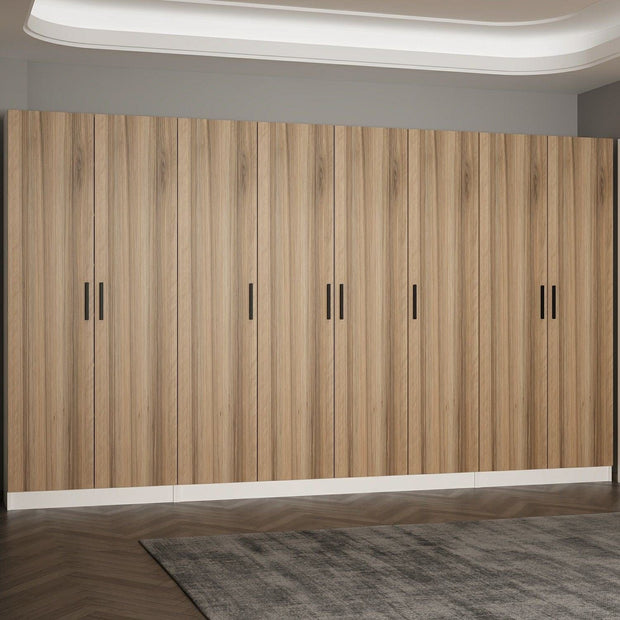 Asir Dulap din pal, cu 8 usi, Noah 8228 Nuc, l360xA35xH210 cm