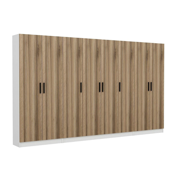 Asir Dulap din pal, cu 8 usi, Noah 8228 Nuc, l360xA35xH210 cm