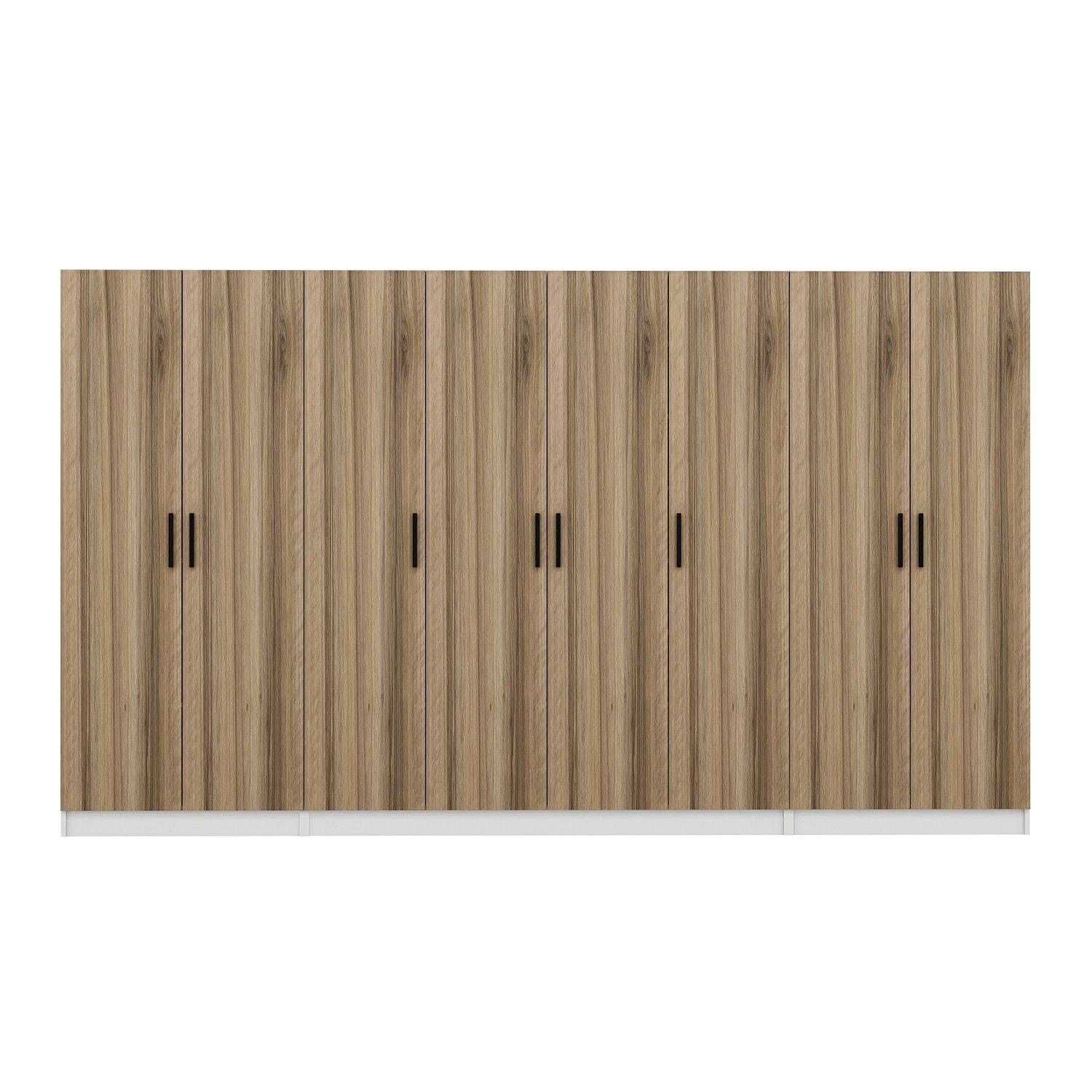 Asir Dulap din pal, cu 8 usi, Noah 8228 Nuc, l360xA35xH210 cm