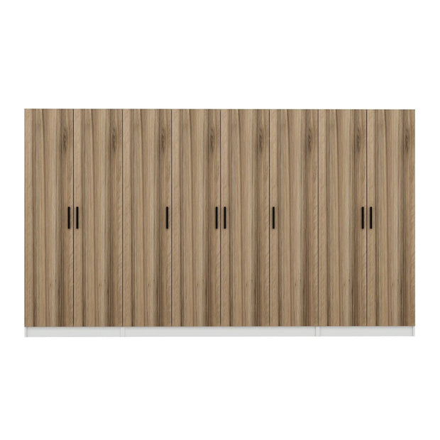 Asir Dulap din pal, cu 8 usi, Noah 8228 Nuc, l360xA35xH210 cm