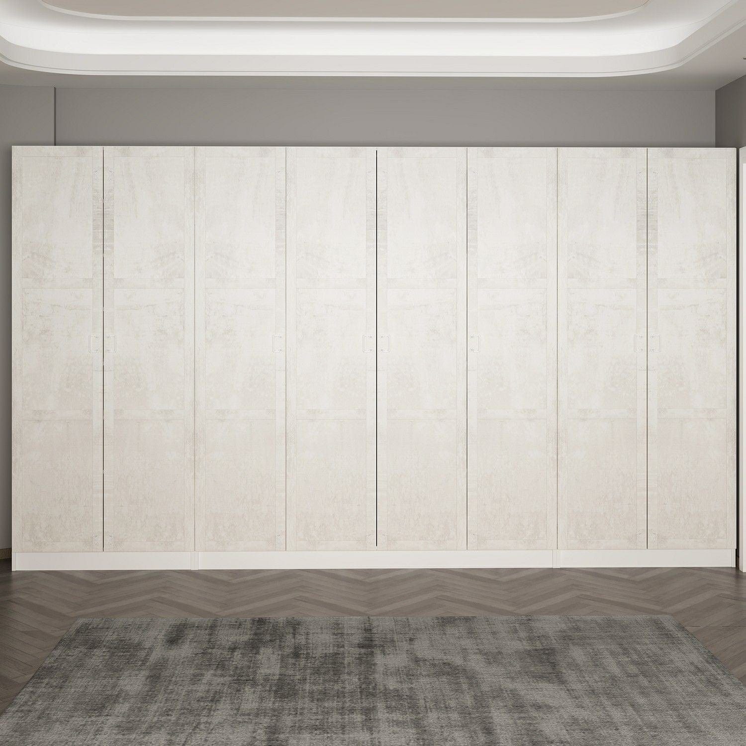 Asir Dulap din pal, cu 8 usi, Noah 8239 Alb, l360xA35xH210 cm