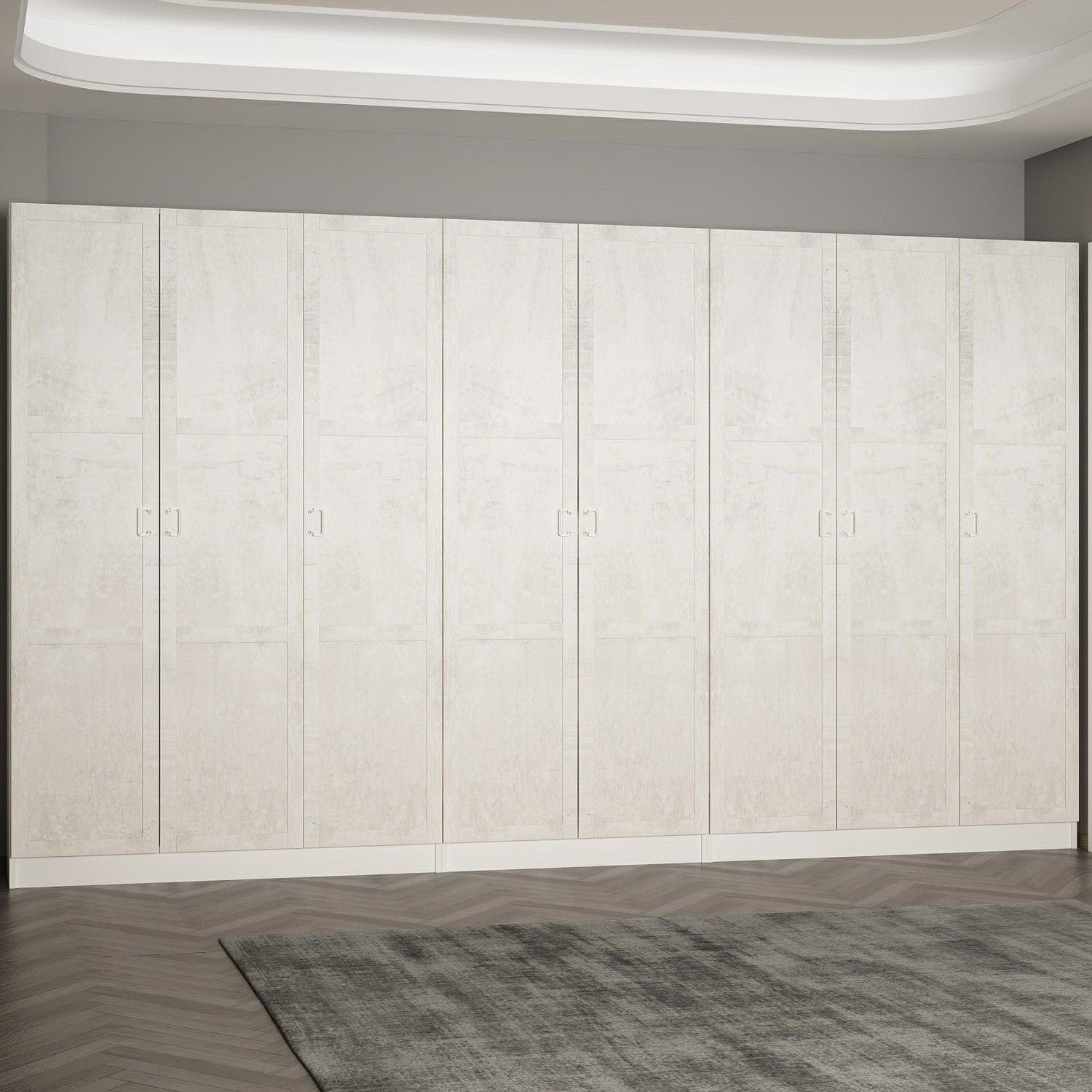 Dulap din pal, cu 8 usi, Noah 8240 Alb, l360xA35xH210 cm