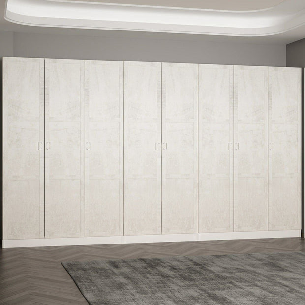 Dulap din pal, cu 8 usi, Noah 8240 Alb, l360xA35xH210 cm