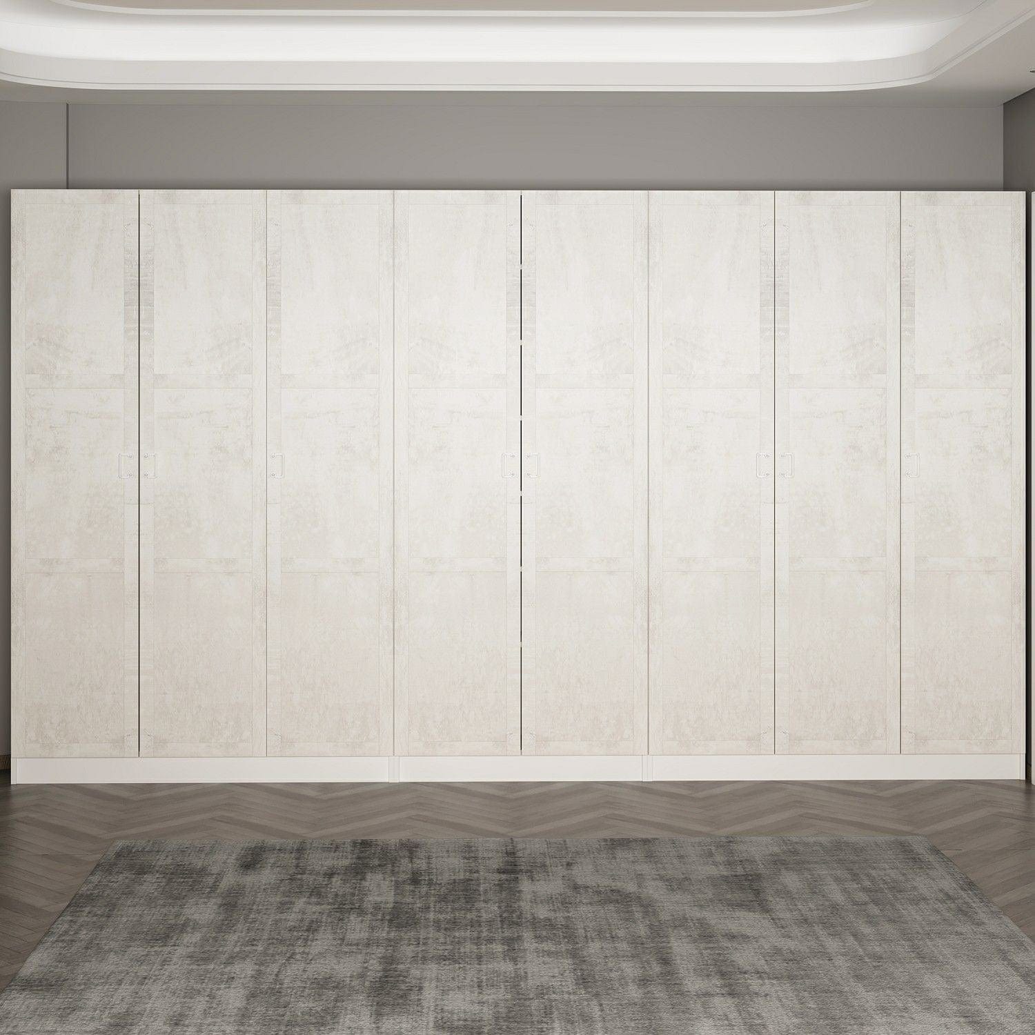 Asir Dulap din pal, cu 8 usi, Noah 8240 Alb, l360xA35xH210 cm