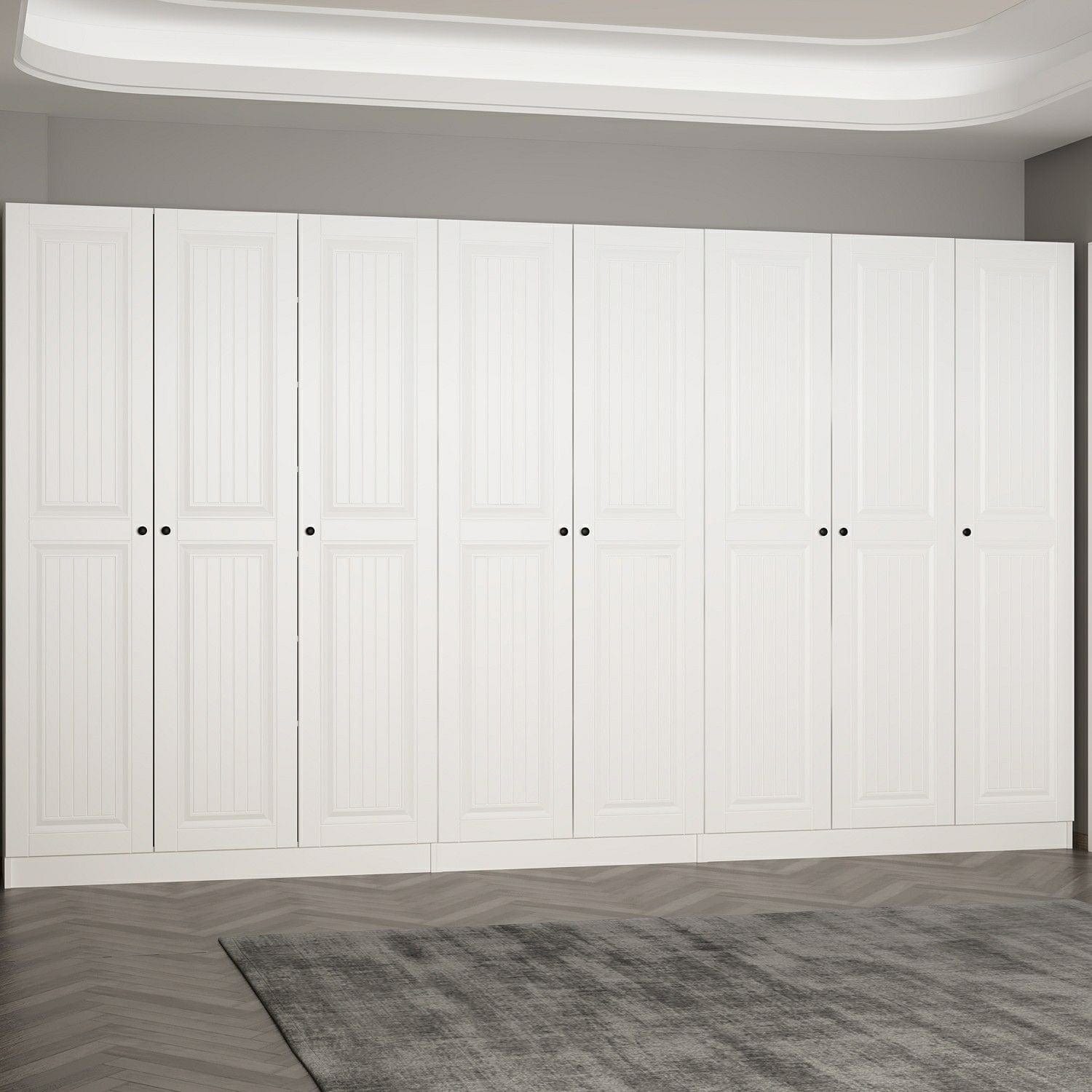 Dulap din pal, cu 8 usi, Noah 8251 Alb, l360xA35xH210 cm