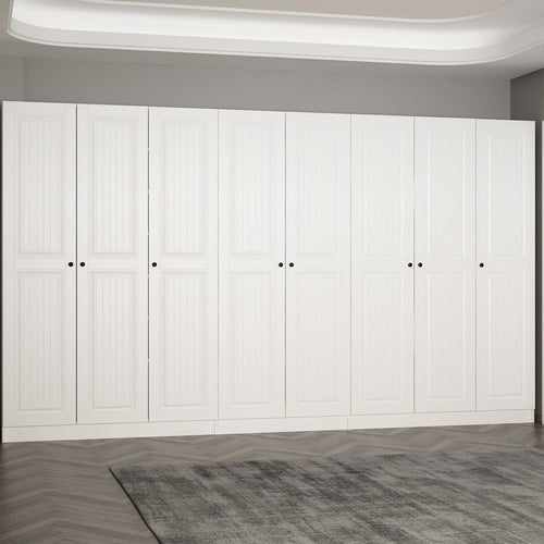 Dulap din pal, cu 8 usi, Noah 8251 Alb, l360xA35xH210 cm